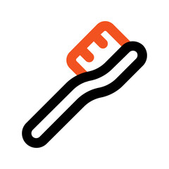 toothbrush outline color icon