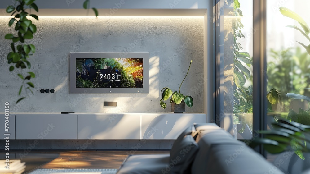 Aufkleber Smart home display with touch screen. smart screen. Generative AI.