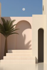 Building exterior with arch.