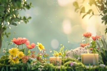 Blooming spring concept bursts with vibrant flowers in full bloom