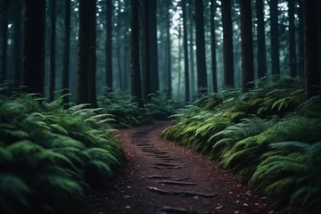 Foto op Plexiglas A path in a dark forest © Giuseppe Cammino
