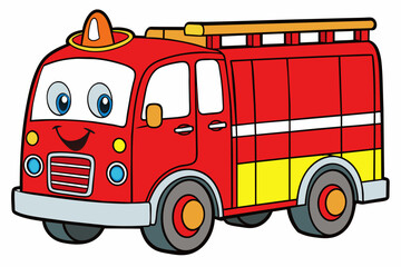 fire truck silhouette vector illustration