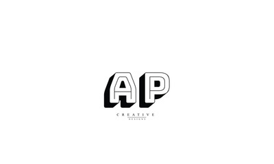 Alphabet letters Initials Monogram logo AP PA A P