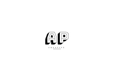 Alphabet letters Initials Monogram logo AP PA A P