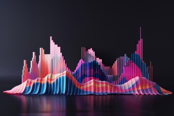 A colorful and abstract representation of data and statistics - obrazy, fototapety, plakaty