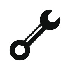 Wrench Icon Logo on White Background. Vector