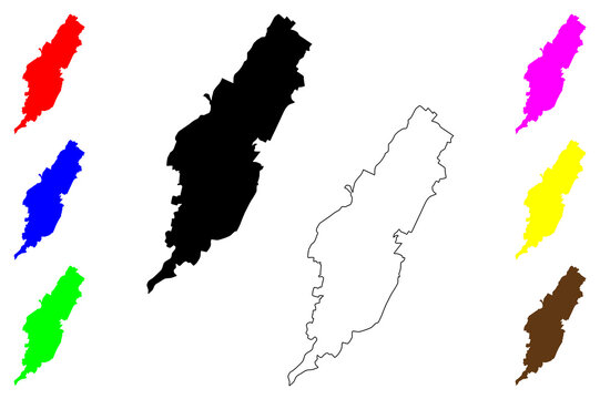 Tunja city (Republic of Colombia) map vector illustration, scribble sketch Hunza map