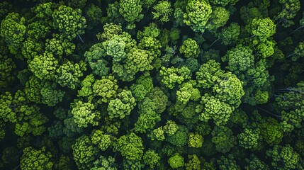 Naklejka premium Protecting Earth: Aerial View of Lush Green Forest