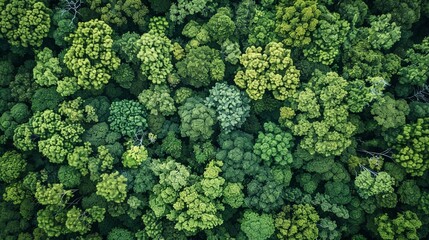 Obraz premium Protecting Earth: Aerial View of Lush Green Forest