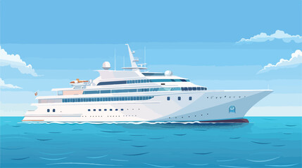 Fototapeta na wymiar Vector realistic illustration of big white cruise ship