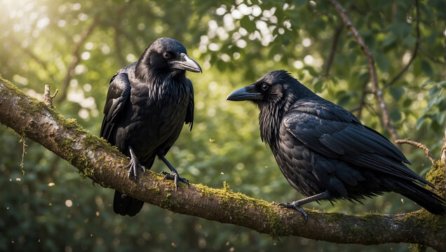 Raven bird in close view 