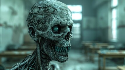 3D rendered of Zombie doing brain teasers to keep sharp - obrazy, fototapety, plakaty