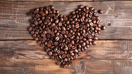 coffee beans on wooden background concept banner - obrazy, fototapety, plakaty