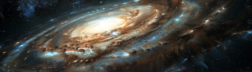 Amidst the cosmic dance, an explorer witnesses the grandeur of a spiral galaxy, a moment frozen in wonder.