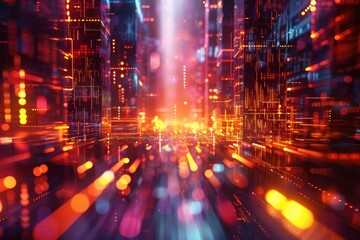 Obraz premium Abstract background data flow on futuristic technology.