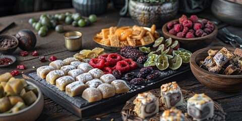 Nutritious vegetarian desserts made from dried fruits.