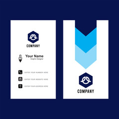 Modern presentation card with company logo Vector business card template Blue Cyan