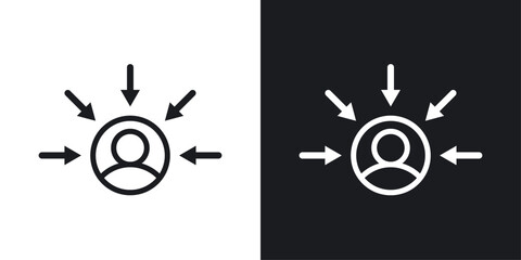 Consumer-Centric Approach and Focus Icons. Client Priority and Service Symbols.