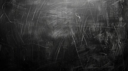 Black chalk blackboard texture background, dark wall backdrop wallpaper, billboard wood frame for adding text, education background, isolated on transparent background, Png files