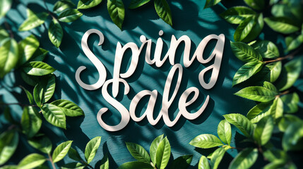 banner ,poster, spring sale text, background. generative ai illustration.