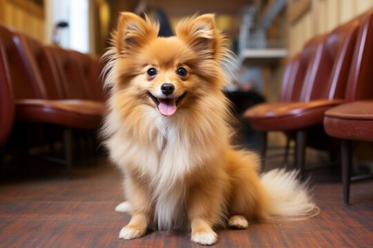 the process of treating a dog in a veterinary clinic. The veterinarian gives an injection to the dog for a speedy recovery