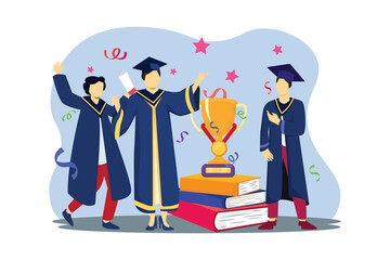 Graduation Day Flat Illustration Design