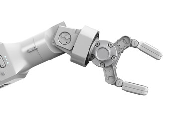 Ai robotic arm isolated on white background
