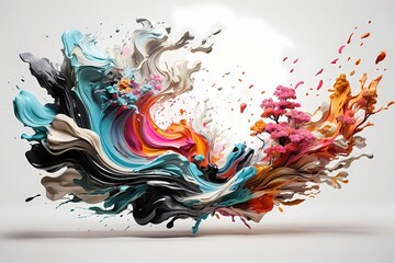Japanese zen style abstract art illustration using brush stroke style. Black ink with no background images, plain white background. - obrazy, fototapety, plakaty