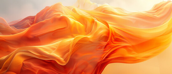 Abstract yellow and orange banner texture with abstract waves. - obrazy, fototapety, plakaty