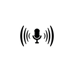 Voice recording icon on white background	