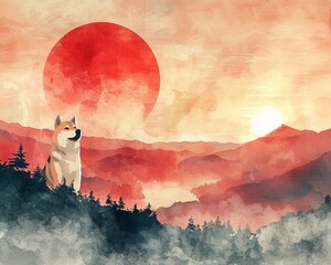 Ethereal Japanese watercolor blending traditional motifs with the digital symbols of cryptocurrency, merging past and future , high resolution DSLR, 8K, high detailed, super detailed , ultra HD, 8K re