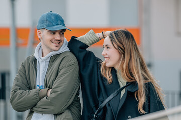 young couple on the street