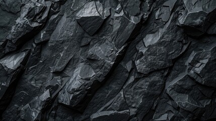 Black or dark gray rough grainy stone texture background wall to display your products. - obrazy, fototapety, plakaty