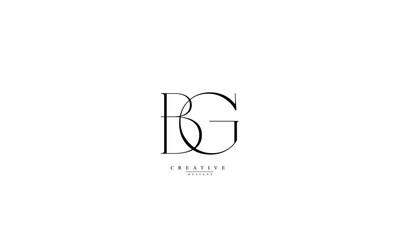 Alphabet letters Initials Monogram logo BG GB B G © ab