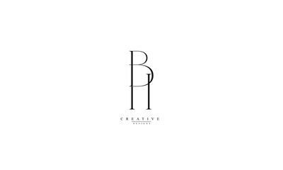 Alphabet letters Initials Monogram logo BH HB B H