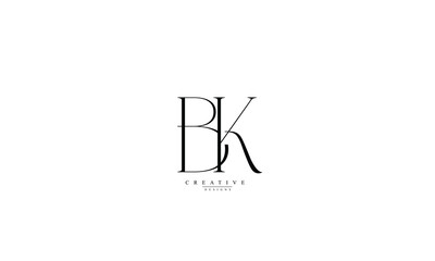 Alphabet letters Initials Monogram logo BK B K