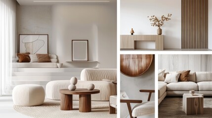 Fototapeta na wymiar inspiration board in a modern and minimalistic style for a elegant interior 