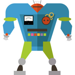 Robot futuristic mechanism vector icon isolated on white