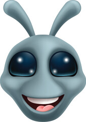 An alien grey or gray fun cartoon character mascot