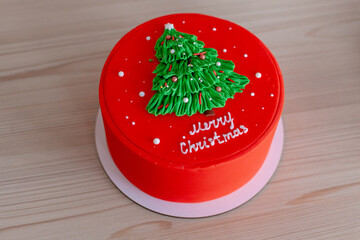 christmas tree in a studio in vintage style