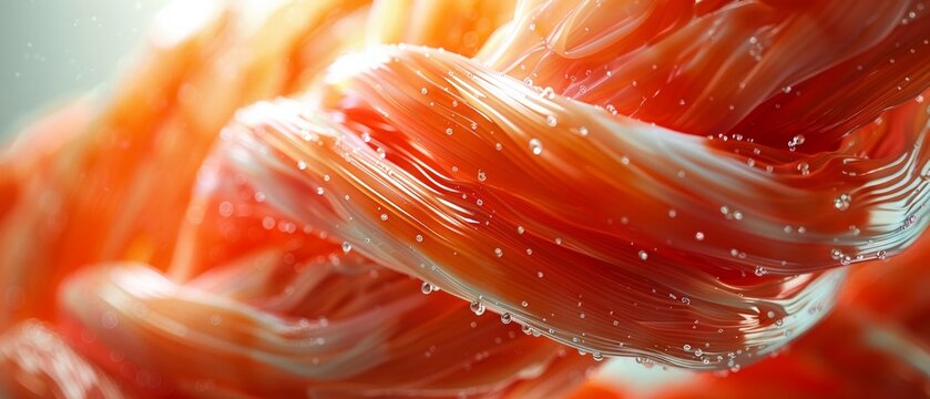 Closeup of translucent muscle and sinew, hyperrealistic, superdetailed, clean sharp, no contrast, professional color ,clean and sharp focus