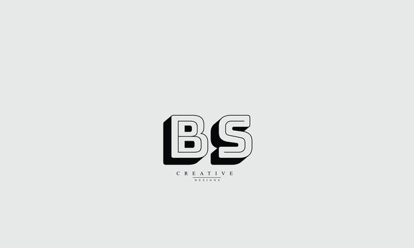Alphabet letters Initials Monogram logo BS SB B S