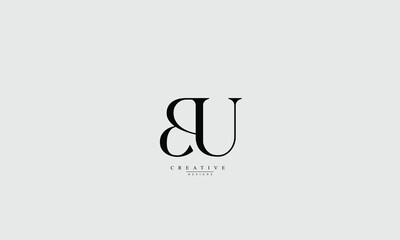 Alphabet letters Initials Monogram logo BU UB B U