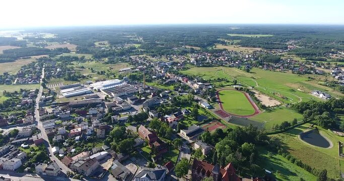 Czersk City in Poland. Cityscape. Aerial View. Drone