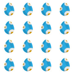 Illustration on theme seamless celebration holiday Easter with hunt colorful bright eggs