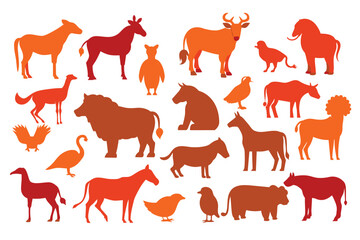 collection of Animal icons. Animal icons set. Isolated on White background