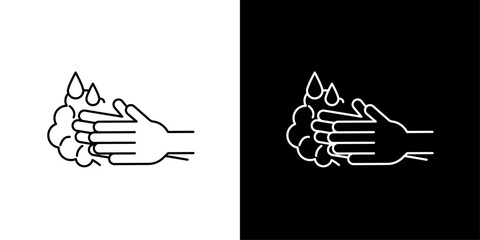 Importance of Hand Washing Icons. Clean Hands and Sanitation Symbols. - obrazy, fototapety, plakaty