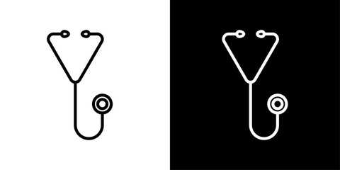Medical Stethoscope and Diagnostic Icons. Health Examination and Equipment Symbols.