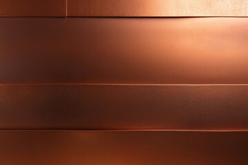 Modern and clean image showcasing horizontal copper panels with reflections showing luxury and minimalism