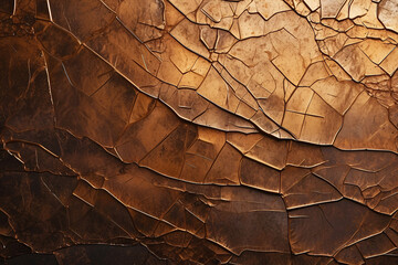 Fototapeta na wymiar Warm golden tones fill the frame with the textured pattern of cracked dry earth